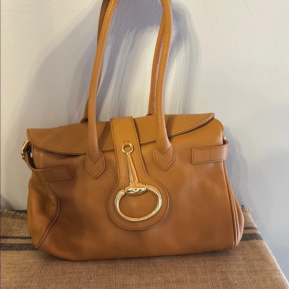 [Italian Art Factory] Elegant Tan Leather Handbag